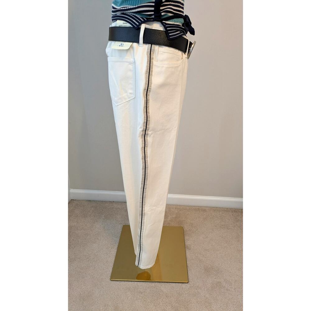 L'Agence Cream "Nadia" High Rise Cropped Straight Jean - Picture 3 of 8